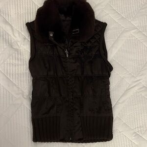 June reversible rabbit fur/leather vest